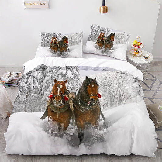 Parure de lit avec housse de couette et taies d'oreiller pour adolescents et adultes, taille King size, M1113