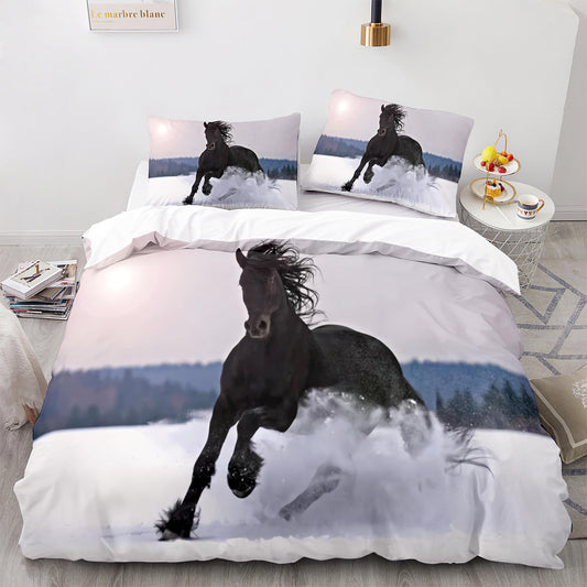 Parure de lit avec housse de couette et taies d'oreiller pour adolescents et adultes, taille King size, M1114