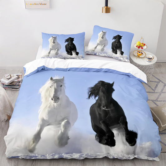 Parure de lit avec housse de couette et taies d'oreiller pour adolescents et adultes, taille King size, M1115