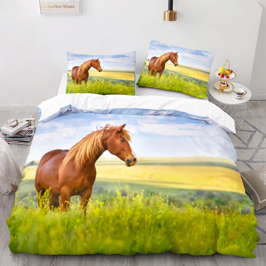 Parure de lit avec housse de couette et taies d'oreiller pour adolescents et adultes, taille King size, M1117