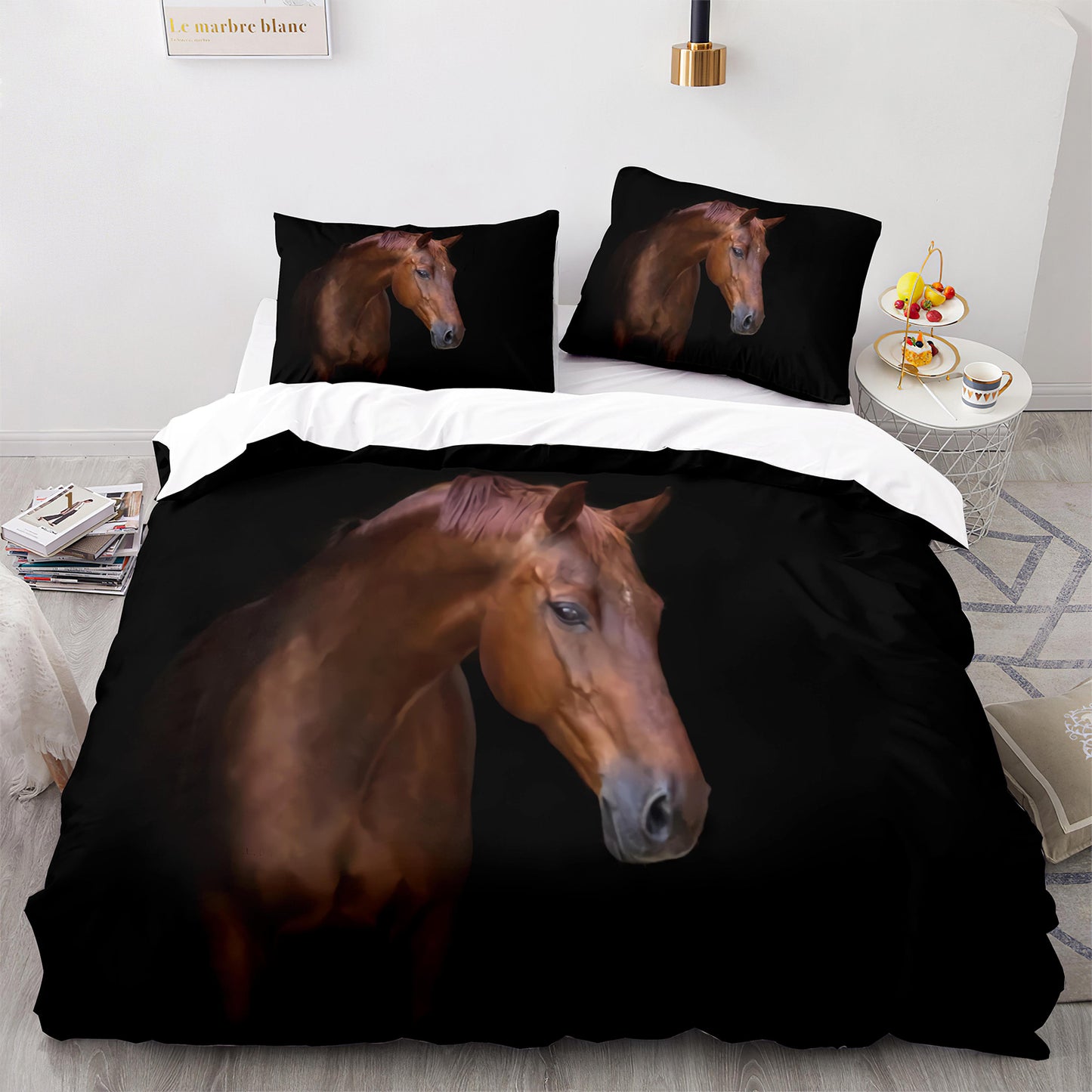 Parure de lit avec housse de couette et taies d'oreiller pour adolescents et adultes, taille King size, M1119