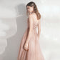 Cute tulle lace long A line prom dress evening dress  10392