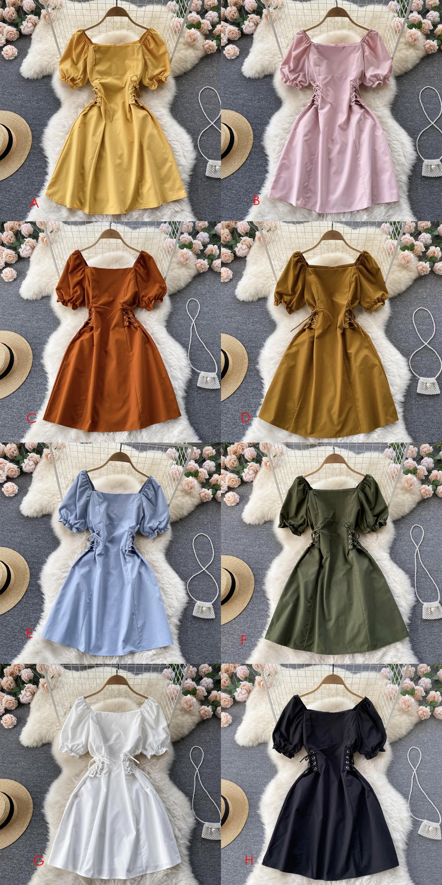 Cute A Line Lace Up Dress Fashion Dress  10662