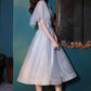 Gray tulle sequins short prom dress homecoming dress  10611
