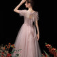 Pink tulle beads short prom dress A line homecoming dress  10518
