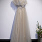 Cute tulle sequins long prom dress evening dress  10180