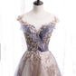 Cute tulle sequins long prom dress evening dress  10011