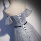 Lovely A line tulle pearl long prom dress evening dress  8685