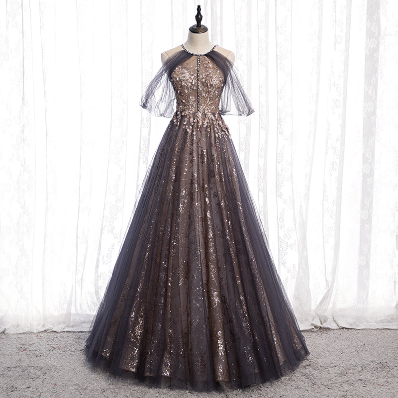 Robe de soirée élégante en tulle à paillettes 8242