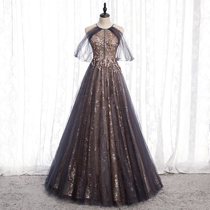 Robe de soirée élégante en tulle à paillettes 8242