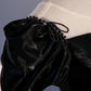 Black satin long prom dress A line evening gown  10347