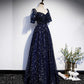 Blue tulle long prom dress blue evening dress  8425