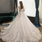 Cute tulle lace long prom dress A line evening dress  10573