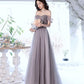 Cute tulle beads long prom dress A line evening gown  10319