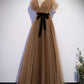 Cute tulle long prom dress A line evening dress  10182
