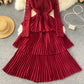 A Line Chiffon Lace Long Sleeve Dress Fashion Dress  10720