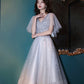 Gray tulle sequins short prom dress homecoming dress  10611