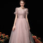 Pink tulle beads short prom dress A line homecoming dress  10518