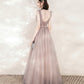 Cute tulle long A line prom dress evening dress  10543