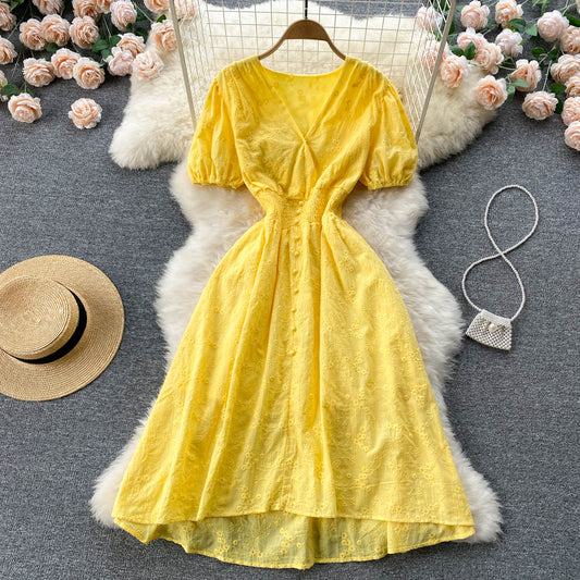 Cute V Neck Short Dress A Line Fashion Dress  10690