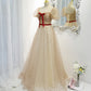 Cute tulle long A line prom dress evening dress  8811