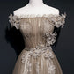 Cute tulle long A line prom dress cute evening dress  8694