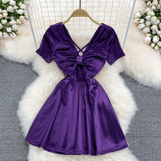 Sexy Bow Short A Line Dress Fashion Dress  10656