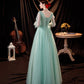Green tulle lace long prom dress green evening dress  10535