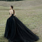 Black tulle long ball gown dress evening gown  10305