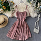 Cute Velvet Short A Line Dress Fashion Dress  10789