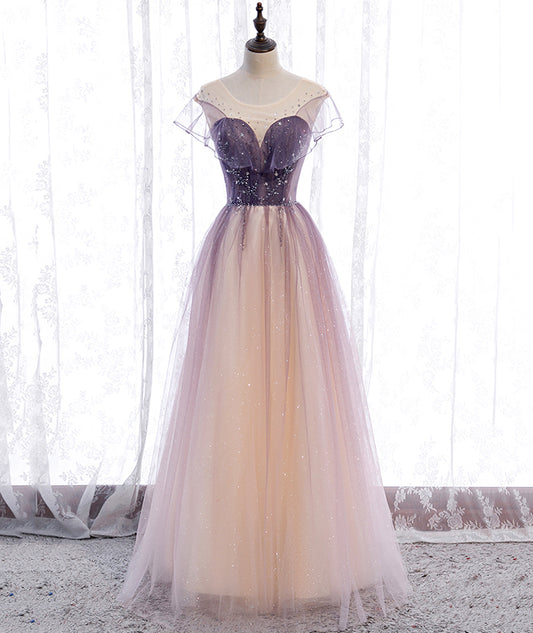 Elegantes Ballkleid aus Tüll mit Pailletten A-Linie Abendkleid 8376