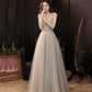 Cute tulle beads long prom dress A line evening gown  10279