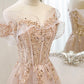 Pink tulle sequins long prom dress pink evening dress  10173