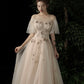 Cute tulle sequins long prom dress evening dress  10196