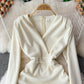 Sexy V Neck Long Sleeve Dress Fashion Dress  10842