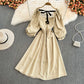 Cute Bow Puff Sleeve Dress  10724