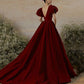 Burgundy velvet long prom dress evening gown  10239