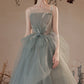Cute tulle long A line prom dress evening dress  10645