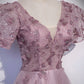 Pink tulle sequins long prom dress pink evening dress  10181