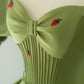 Cute strawberry long prom dress green evening gown  10393