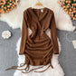 Sexy V Neck Long Sleeve Dress Fashion Dress  10842