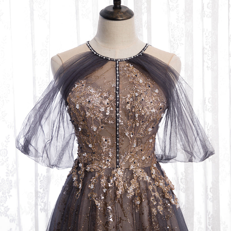 Robe de soirée élégante en tulle à paillettes 8242