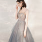 Cute tulle beads long prom dress A line formal dress  10547
