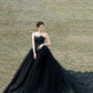 Black tulle long ball gown dress evening gown  10305