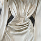 Robe chemise irrégulière à manches longues à la mode 10828