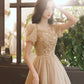 Cute tulle sequins long prom dress evening dress  10263
