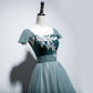 A line velvet tulle prom dress homecoming dress  8280