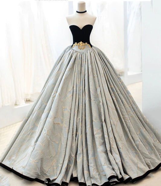 Superbe robe de bal longue en dentelle sans bretelles 10202