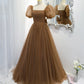 Cute tulle long A line prom dress evening dress  8822