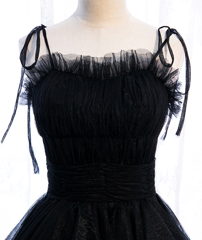 Black tulle long prom gown evening dress  8397